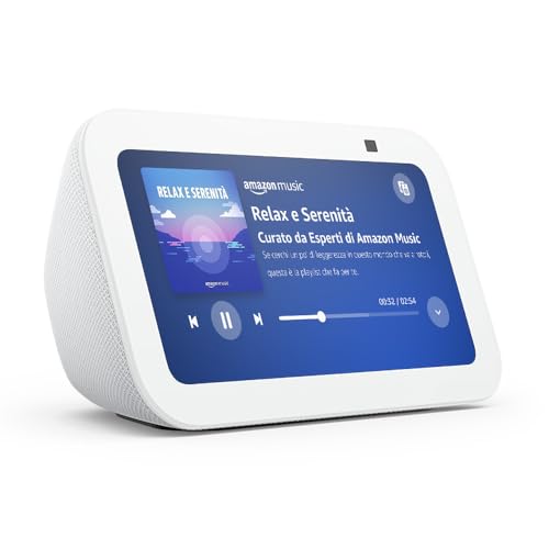 Echo Show 5 (Ultimo modello) | Schermo touch intelligente e compatto: controllo della Casa Intelligente e molto altro | Bianco, con Accesso Anticipato ad Alexa+