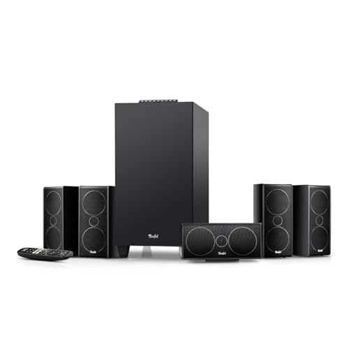 Teufel CONSONO 35 Concept 5.1 Surround Soundsystem - Sistema home cinema completo con ricevitore AV integrato e Bluetooth, Dolby Audio, HDMI ARC CEC per Giochi, Film, Musica - Nero