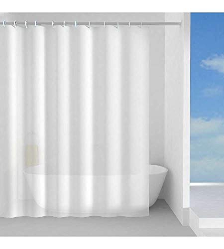 Gedy Tenda Doccia in Peva Texture Basic Bianco, Materiale Ecologico Inodore Impermeabile, Dimensioni L 180 x H 200 cm 12 Anelli Inclusi, Tenda Vasca da Bagno che Non Aderisce al Corpo, Lavabile a Mano