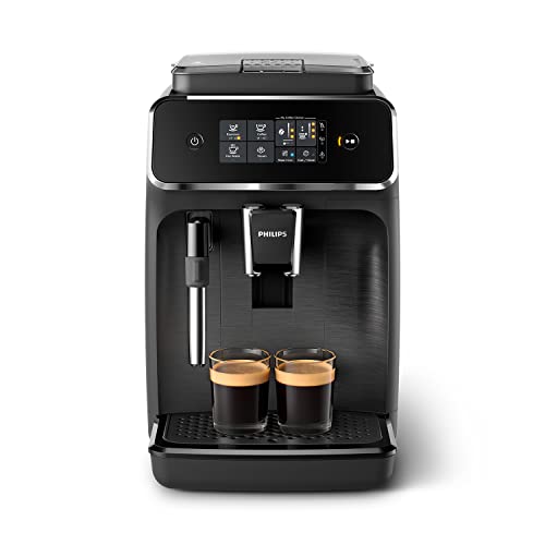 PHILIPS Serie 2200 Macchina da caff&egrave; Automatica - 2 bevande, Display Touch, Cappuccino con Montalatte Classico, Macinacaff&egrave; in Ceramica, Nero Opaco (EP2220/10)