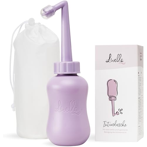 Spruzzatore portatile per bidet Livella, sviluppato in Germania, per una delicata igiene intima e un maggior comfort post-partum, bidet da viaggio ideale, doccetta per lavaggio perineale e anale