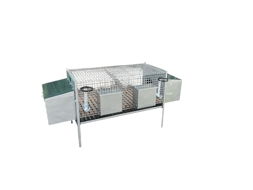 Montidistribuzione Gabbia Conigli Fattrici K13. Conigliera con 2 Scomparti Sovrapponibile. Cm 154 x 53 x H 70