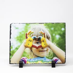 StickerLab - Stampa foto Personalizzata su Pietra - Made in Italy - Ideale come oggetto d'arredo per casa, Regalo di Coppia, Anniversario San Valentino - Contiene supporto da Tavolo