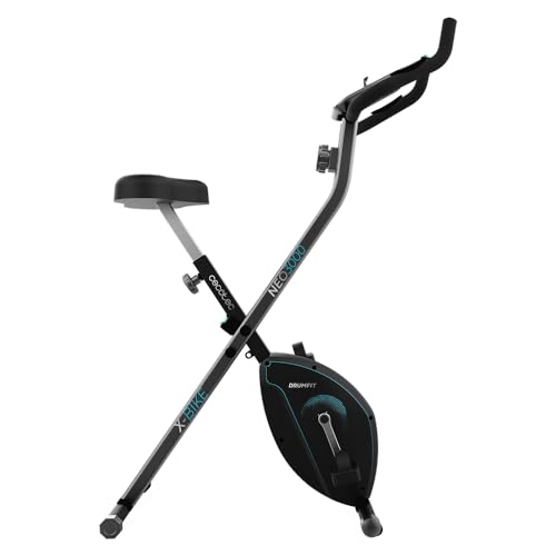 Cecotec Cyclette pieghevole con volano d'inerzia da 3 kg Drumfit X-Bike 3000 Neo, schermo LCD, resistenza magnetica variabile, sella comfort e impugnature, supporto per tablet e ruote