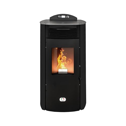 STUFE A PELLET ITALIA Siberia Aria New 18 KW WiFi - Stufa ad Aria Ventilata Efficienza 91% Scalda 180m&sup2; Autonomia 30H Programmabile 5 Velocit&agrave; e Potenze Garanzia 24 Mesi Nero