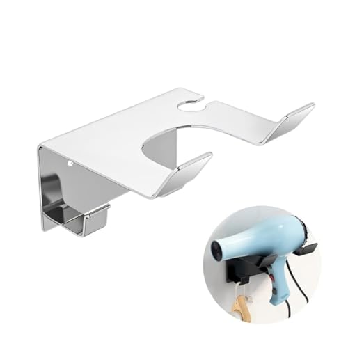 Okaywork Porta Phone Bagno da Muro, Colla + viti doppia installazione Porta Phon, Porta Asciugacapelli, Porta Asciugacapelli Acciaio Inossidabile, Gancio per a Parete da Fissare Senza (Argento)