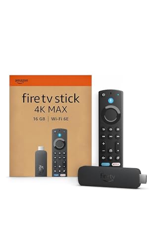 Fire TV Stick 4K Max di Amazon (Ultimo modello), Dispositivo per lo streaming con supporto per Wi-Fi 6E e modalità ambiente, trova serie TV più velocemente con Alexa+