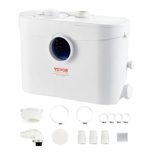 VEVOR Pompa Trituratore 700 W Portata max. 9600 L/h Prevalenza 10 m Pompa Maceratore per Acqua con 3 Ingressi Acqua per Cantina, Macchina per Smaltimento delle Acque Reflue della Vasca da Bagno