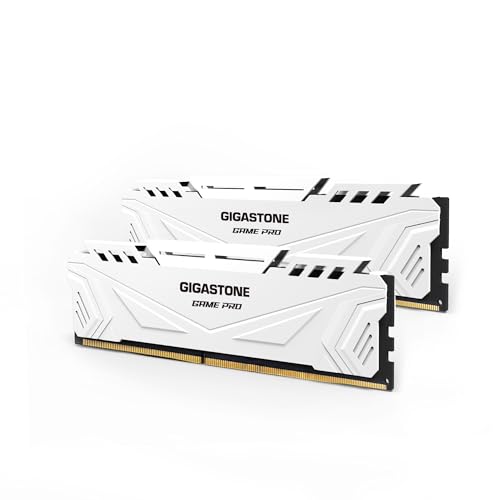 【RAM DDR4】GIGASTONE Game PRO Kit 32GB (2x16GB) DDR4 3200MHz PC4-25600 CL16-18-18-40 Memoria per Desktop Gaming &ndash; Intel XMP 2.0 / AMD Ryzen, 1.35V UDIMM 288-pin, Non bufferizzato Non-ECC RAM (Bianca)