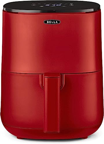 bella Friggitrice ad Aria Digitale da 3 L, Multifunzione 5-in-1 con Griglia e Cestello Antiaderenti Rimovibili e Lavabili in Lavastoviglie, 1400 Watt, Rosso Opaco