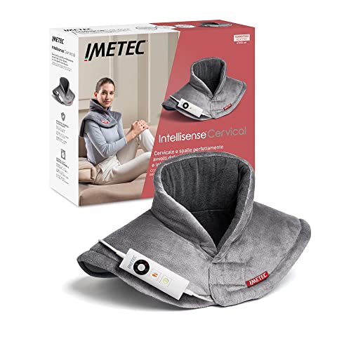 Imetec Intellisense Cervical &ndash; Termoforo cervicale e spalle, sollievo a tensioni e contratture, 47x52 cm, tessuto anallergico lavabile, 5 temperature, massima vestibilit&agrave;