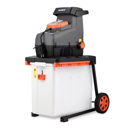 FUXTEC Biotrituratore Elettrico FX-EGH2800B &ndash; Motore a induzione da 2800 W &ndash; Sistema a rullo silenzioso &ndash; Contenitore raccolta 60 L &ndash; Protezione anti-blocco &ndash; Taglia rami fino a 44 mm