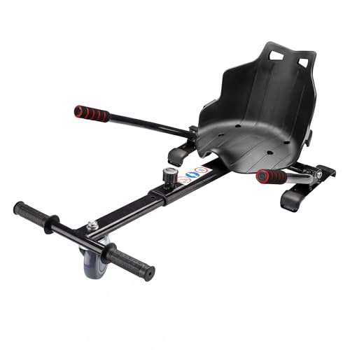 Wiltec Sedile per hoverboard max 120 kg nero, ergonomico, regolabile, per scooter elettrico autobilanciato