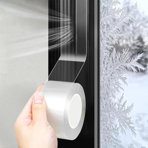 wordmouk Nastro Sigillante Impermeabile Isolante per Porte Finestre 7 cm x 10 m Guarnizione Finestra Autoadesiva Striscia di Tenuta Trasparente Nastro Paraspifferi Resistente alle Intemperie