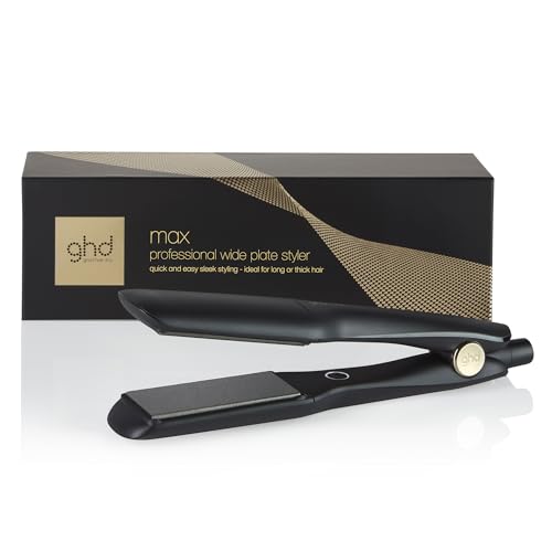 ghd Max, Piastra a Lamelle Larghe 42 mm per Capelli Ricci, Spessi o Lunghi, Rivestimento in Ceramica Ultra Gloss per Maggiore Lucentezza, Effetto Anti Crespo, Cavo Girevole 2.7 m