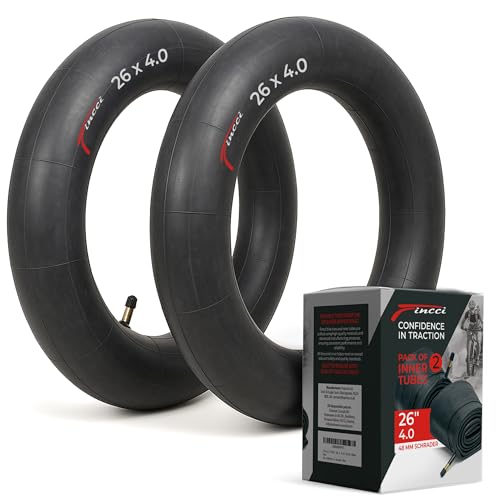 Fincci Cameras Fat bike 26 x 4.0 Pollici - Coppia Сameras d Aria 26 MTB con 48mm Schrader Valvola per Fat & Montagna bici & E bike & Strada Bicicletta, City bike Uomo - Confezione da 2 accessori