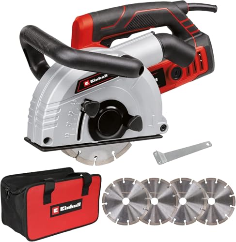 Scanalatore TE-MA 1700 Einhell (1.700 W, regolazione larghezza di taglio fino a 38 mm, profondit&agrave; di taglio fino a 40 mm, Soft Start, protezione da sovraccarico, 4 dischi da taglio diamantati incl.)