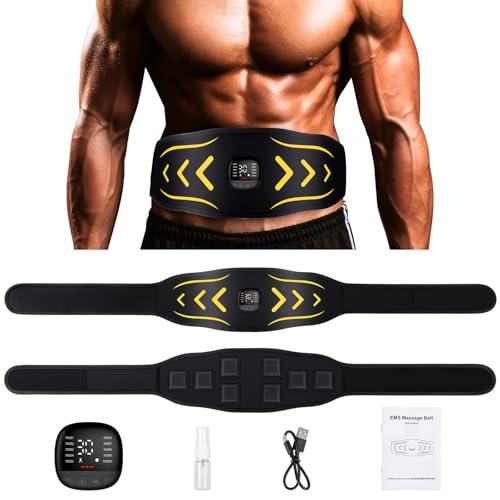 Unegnel Elettrostimolatore Muscolare,Elettrostimolatore Addominali,Elettrostimolatore con 10 modalit&agrave; e 30 intensit&agrave;,USB Ricaricabile,Avvisi sul Consumo di Calorie Uomo Donna Attrezzo Fitness Home