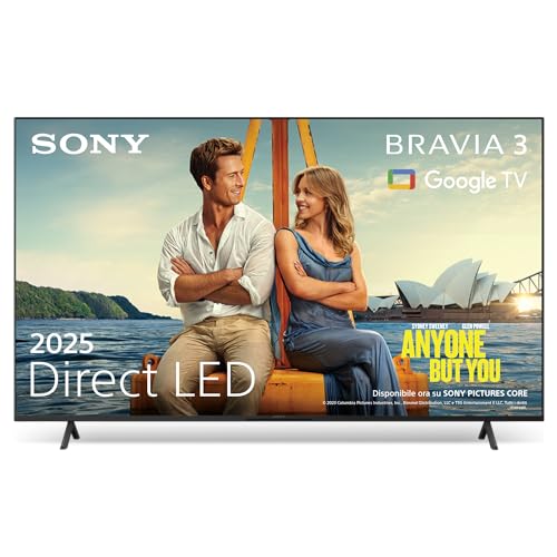 Sony BRAVIA 3 - Direct LED | Altoparlante X-Balanced | Dolby Vision/Atmos | IMAX Enhanced | Google TV (2025) | Google Cast | Apple AirPlay 2| Eco Dashboard 2 | Game Menu 2-55pollici