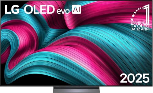 LG OLED evo AI C5 77 pollici, Smart TV 4K, Processore &alpha;9 Gen8, Brightness Booster, webOS con AI, Dolby Vision & Atmos, Gaming con VRR e GSYNC 4K@144Hz, OLED77C55LA 2025