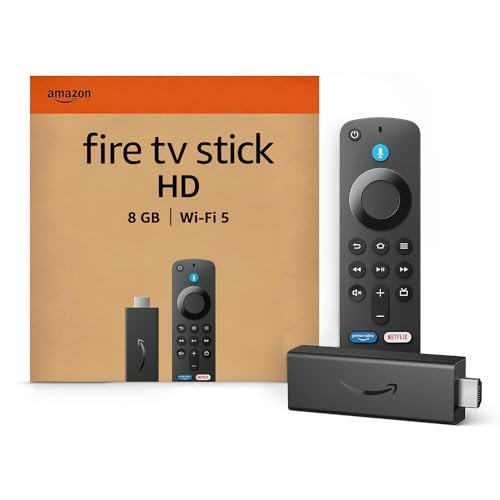 Amazon Fire TV Stick HD, TV gratuita e in diretta, telecomando vocale Alexa, controlli per Casa Intelligente, streaming HD
