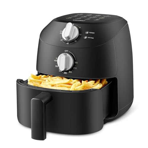 Midea Friggitrice Ad Aria 2 Litri, 1150 W, 12 Funzioni Pre-impostate di cottura,Air Fryer senza Olio, Capacit&agrave; 1-2 Persone, senza BPA, Regolazione della Temperatura e Del Tempo, Nero
