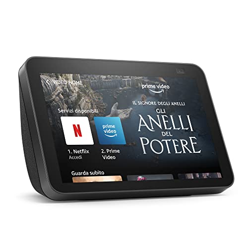 Echo Show 8 (2&ordf; generazione, modello 2021) | Schermo intelligente HD con Alexa e telecamera da 13 MP | Antracite
