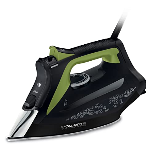 Rowenta DW6330D1 Eco Intelligence Ferro a Vapore, Distribuzione Ottimale del Vapore, 2500 W di Potenza, Tempo di Riscaldmento Rapido, 300 ml, Nero/Verde