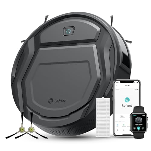 Lefant M210P Robot Aspirapolvere, 2200Pa, Autonomia 120 Minuti, Controllo App/Wi-Fi/Alexa, Potenziamento Tappeto, Ultrasottile 7,8cm Aspirapolvere Robot Ideale per Peli Animali, Pavimento Duro, Grigio
