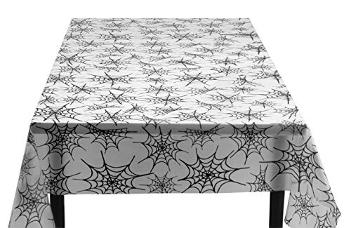 Boland 74405 - Tovaglia ragnatela, 135 x 275 cm in plastica, decorazione per feste di Halloween e compleanni, decorazione, ragnatela