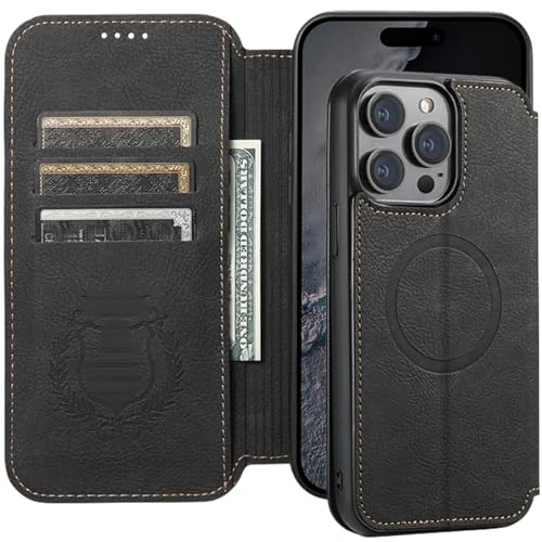 CBLdF Cover Phone Custodia per Telefono per Il Telefono 12 13 14 15 Flip Wallet Card Porta-Phone 12Pro-Nero