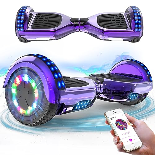 RCB Hoverboard 6.5 inch Auto-bilanciato Hover Board con Colorato luci sulle Ruote e Bluetooth, Il miglior Regalo per Bambini e Adolescente