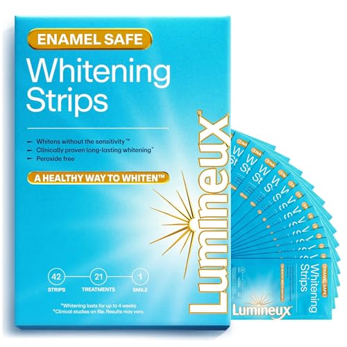 Oral Essentials Strisce Sbiancanti Per Denti Lumineux - 21 Trattamenti Formulati E Certificati Dal Dentista Non Tossici - Senza Sensibilit&agrave; - Senza Aromi Artificiali, Colori E Senza Sls