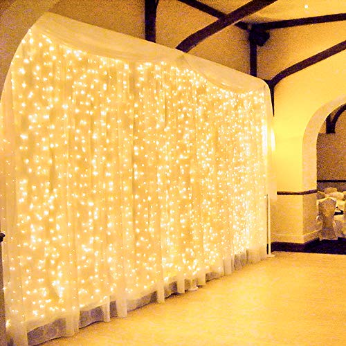 Zorela 600 LED 6Mx3M Tenda Luminosa Natale Esterno Interno Prolungabile Luci di Natale IP44 Impermeabile con 8 Modalit&agrave; Tenda Luci Esterno per Natale, Giardino e Matrimonio