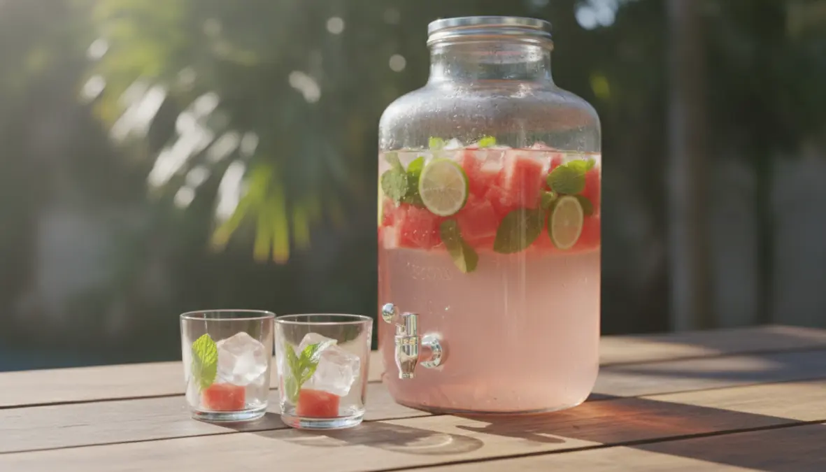 Ricetta acqua aromatizzata estiva con anguria, menta e lime per idratazione