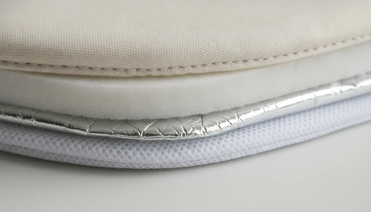 Rivestimento asse da stiro professionale con materiali tecnici e imbottitura