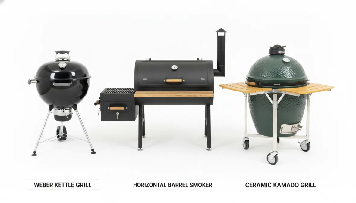 Confronto tra tipologie di barbecue a carbone: kettle, barrel e kamado ceramico