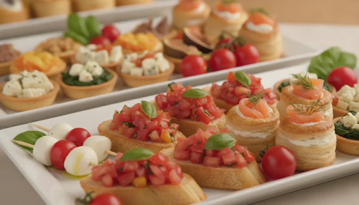 Finger food estivi eleganti e colorati per buffet all'aperto