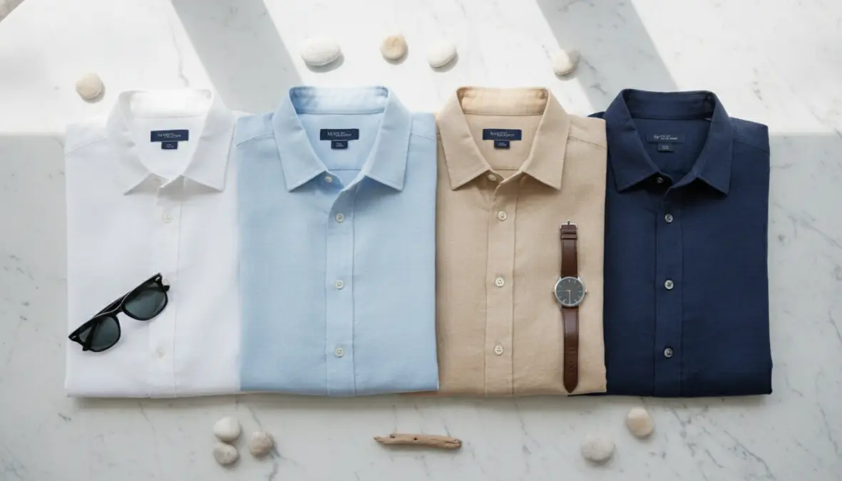 Camicie lino uomo vari colori e modelli manica corta e manica lunga