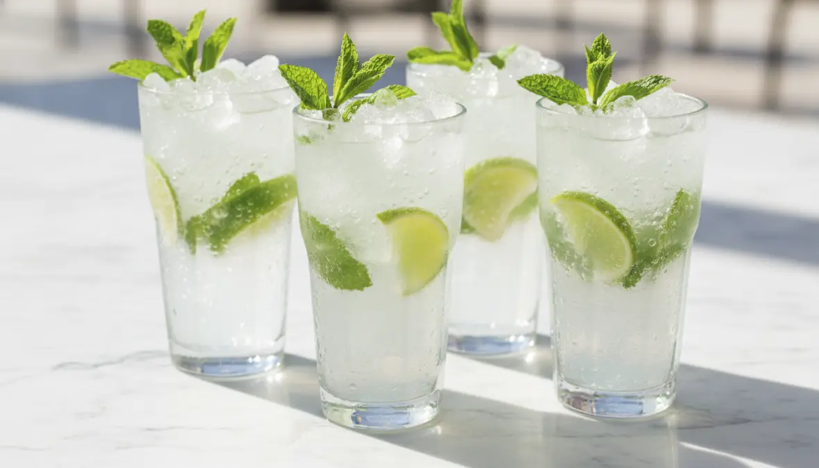 Virgin Mojito con menta fresca e lime, cocktail analcolico rinfrescante per l'estate