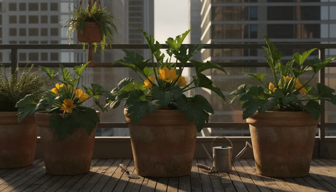 Coltivare zucchine in vaso sul balcone con contenitori di dimensioni adeguate