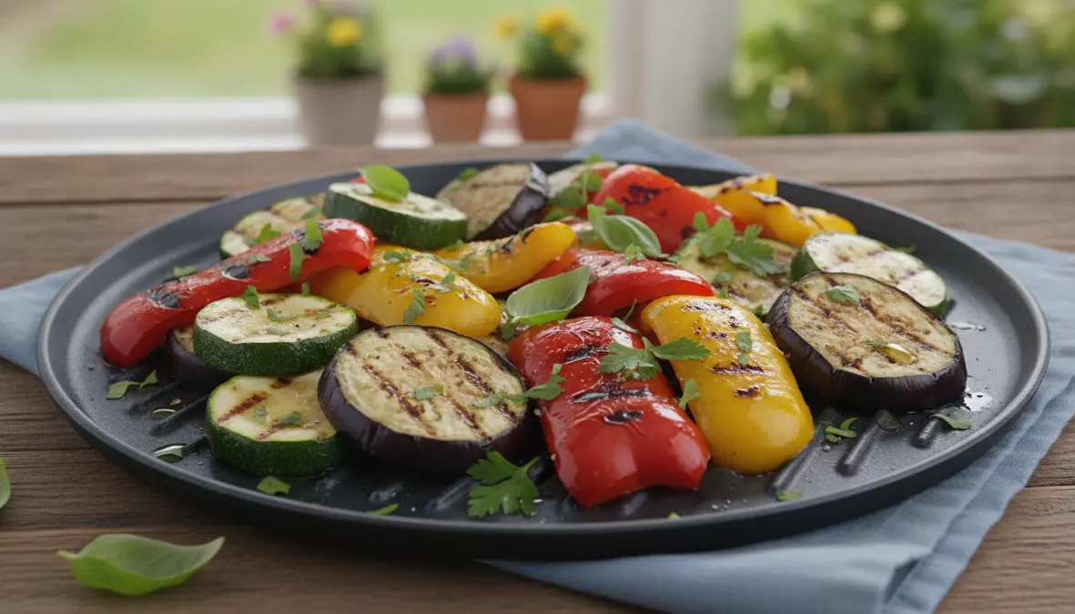 Verdure grigliate estive preparate con microonde grill