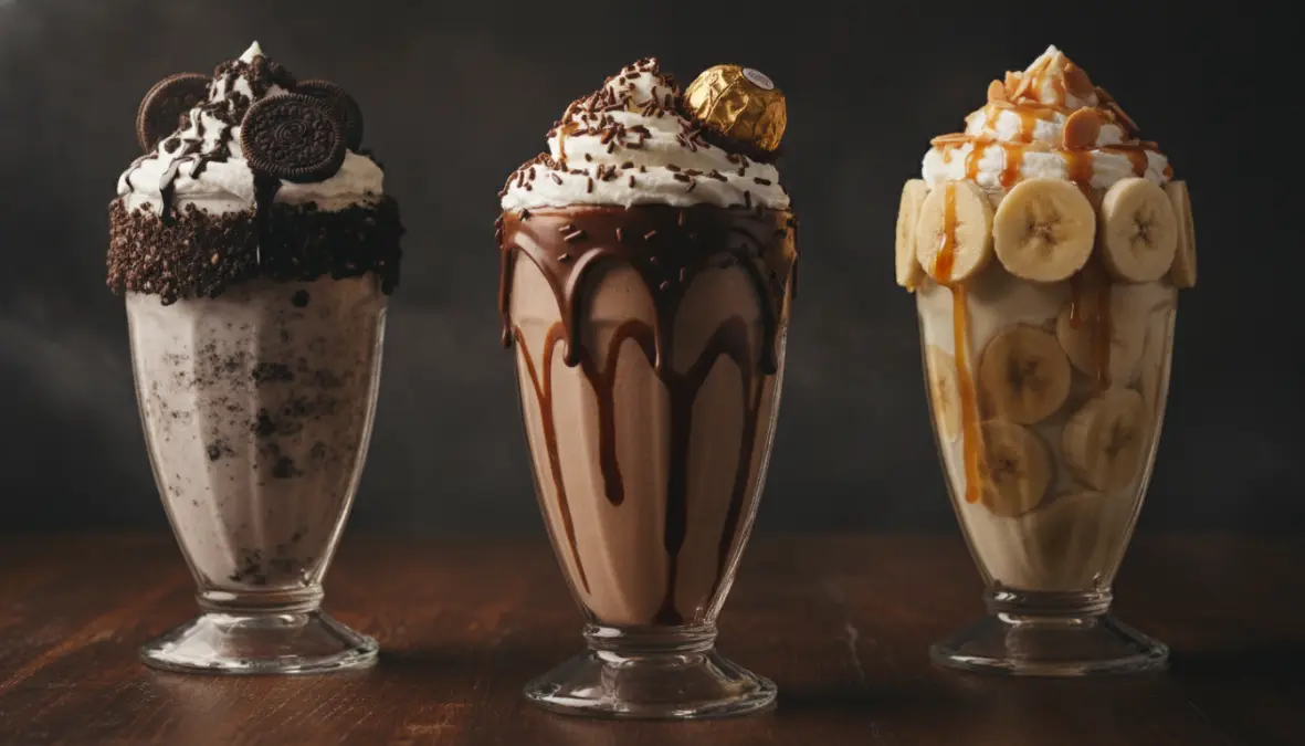 Milkshake cremosi golosi con topping Oreo, Nutella e panna montata