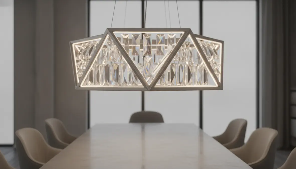 Lampadario moderno design con cristalli e illuminazione LED integrata