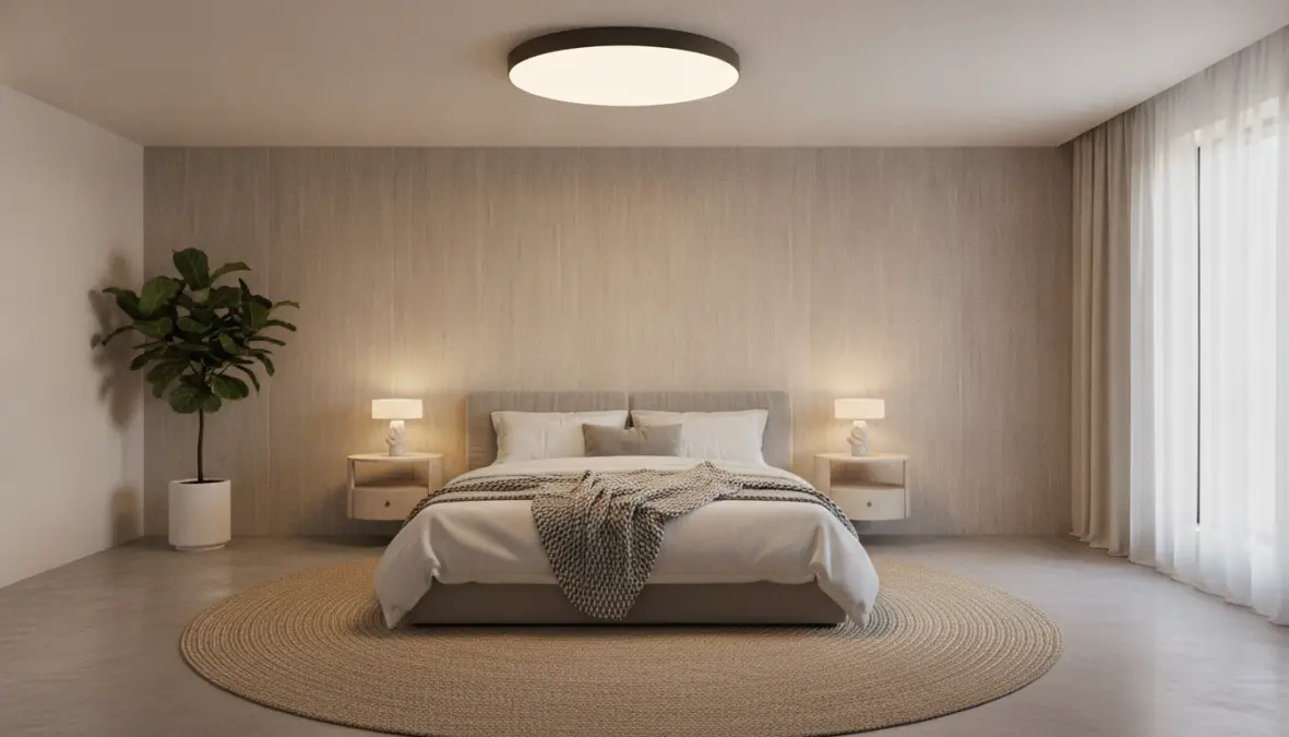 Lampadari camera da letto moderni con plafoniera LED dimmerabile e design minimalista