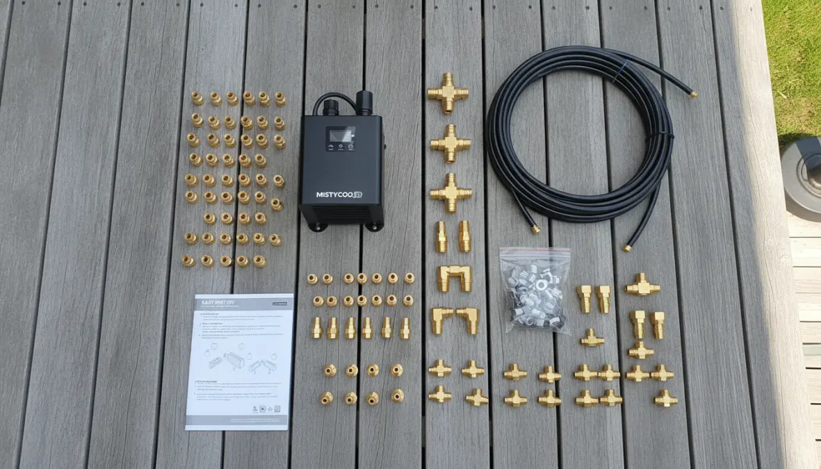 Kit nebulizzazione outdoor completo con pompa e componenti per installazione