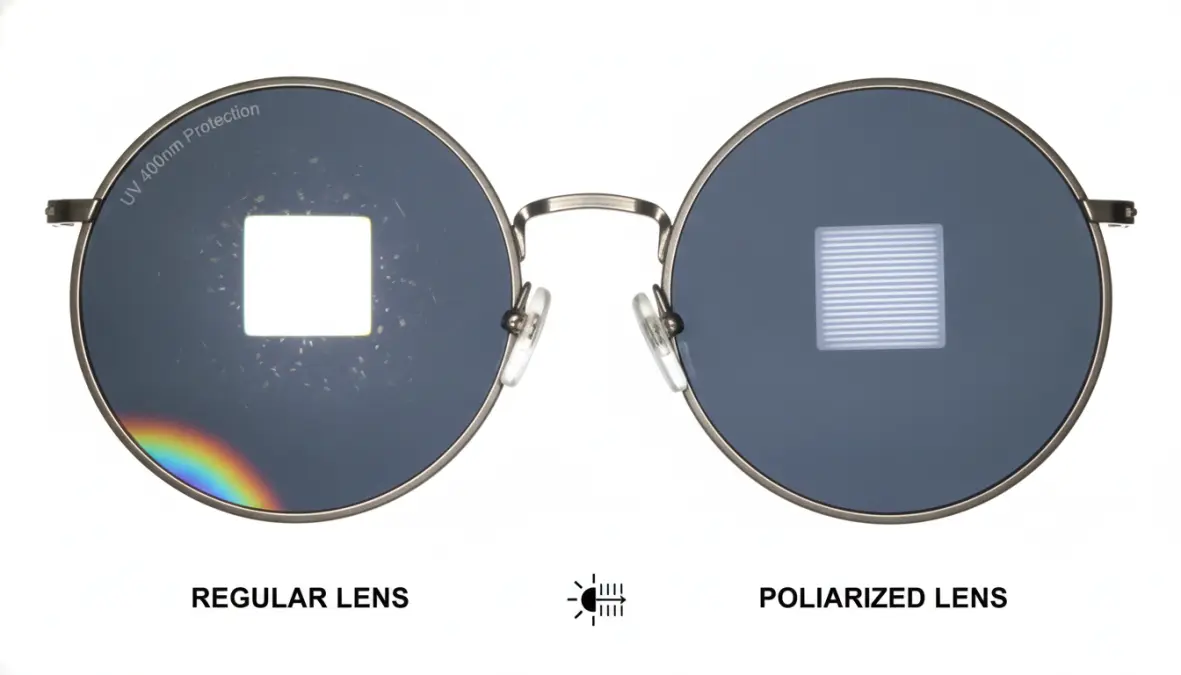 Confronto tra lenti polarizzate e normali con filtro UV400