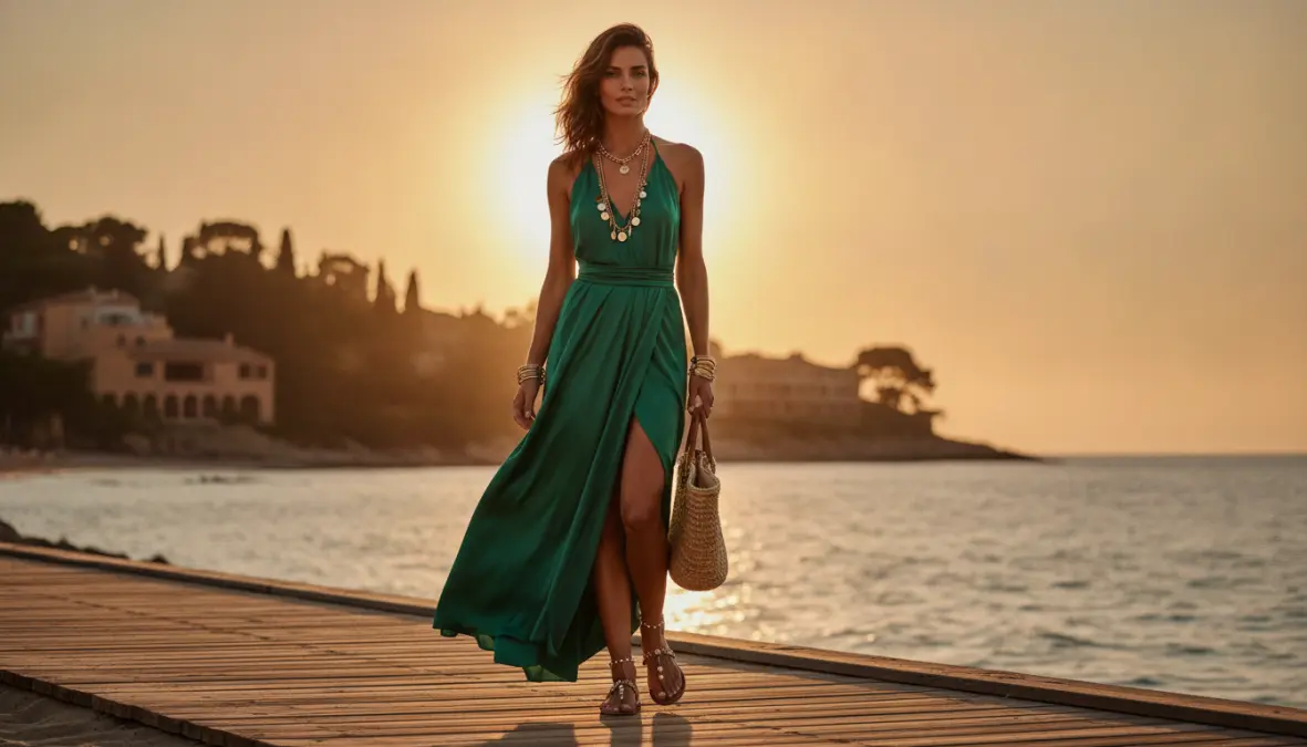 Come indossare pareo elegante come vestito da sera in spiaggia