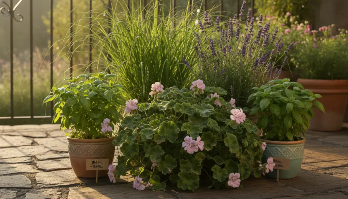 Piante repellenti zanzare da balcone: geranio antizanzare, citronella e lavanda in vaso