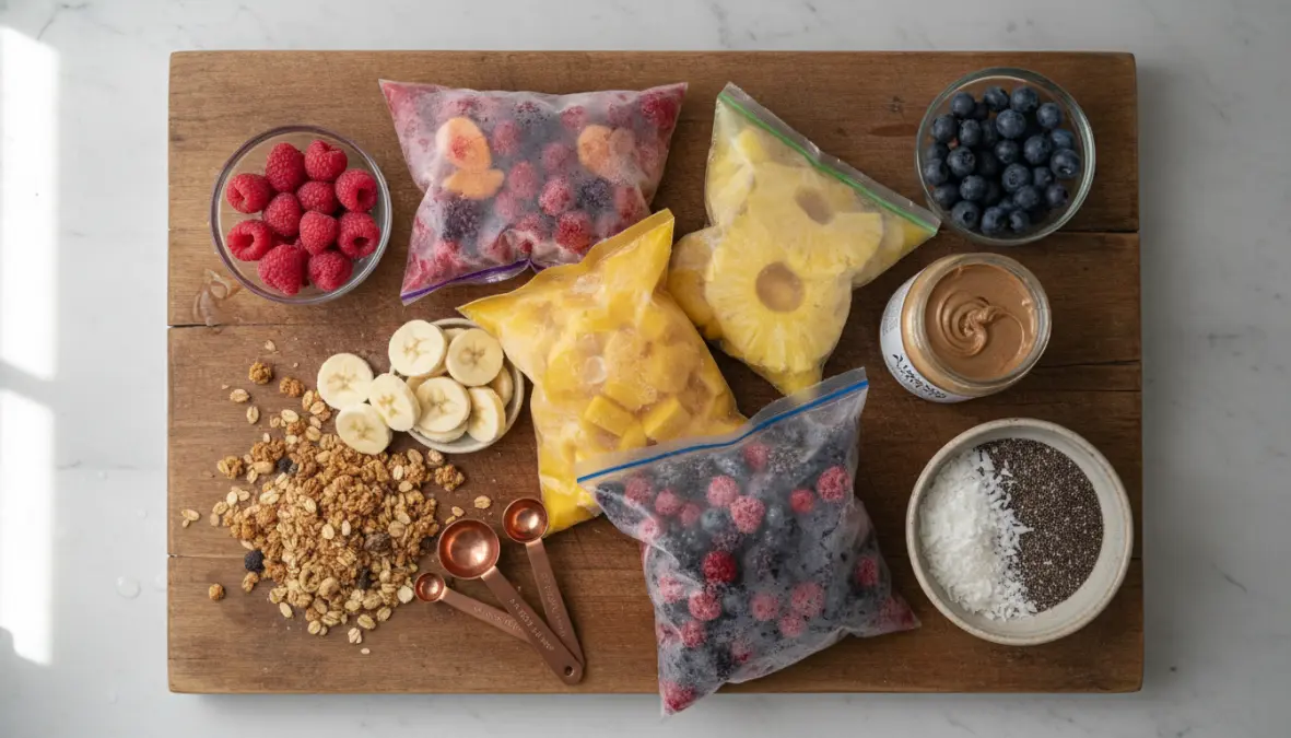Ingredienti freschi per preparare smoothie bowl perfetti e bilanciati